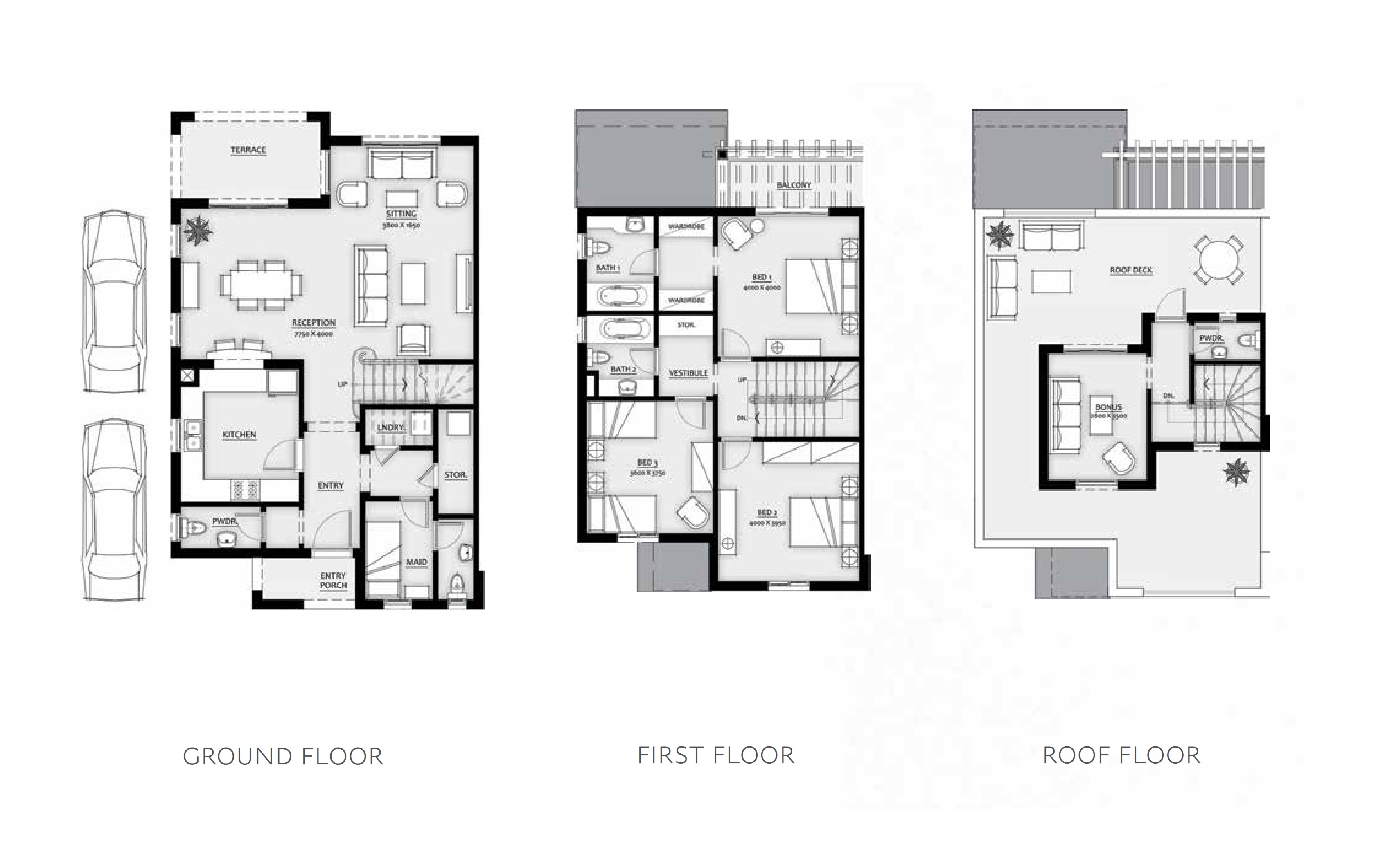 Floor plan for townhouse at Mivida
