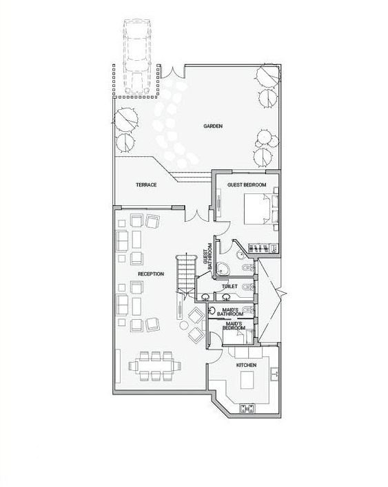 Floor plan for villa at Sarai