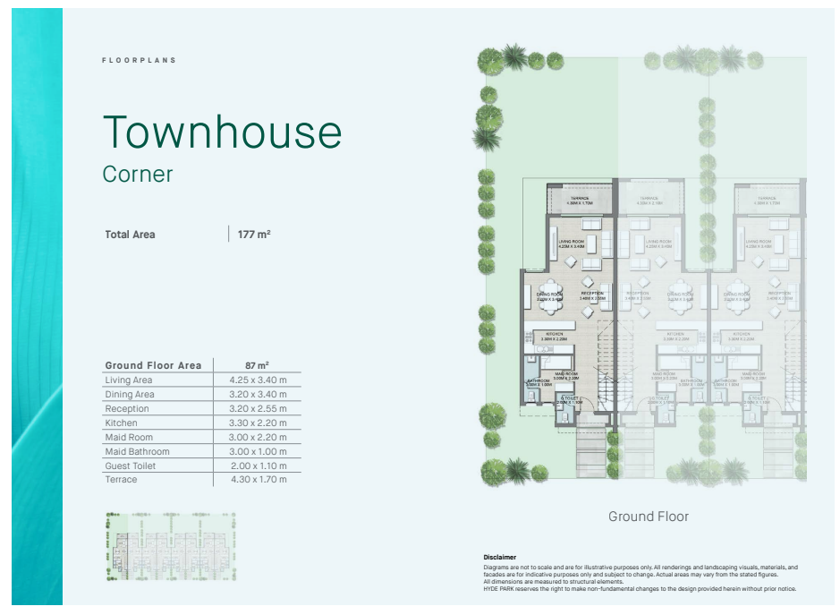 Floor plan for townhouse at Hyde Park North - Seashore