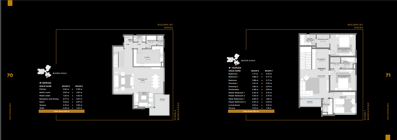 Floor plan for duplex at The Capitalway