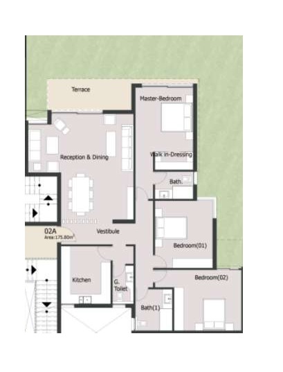 Floor plan for apartment at Palm Hills New Cairo