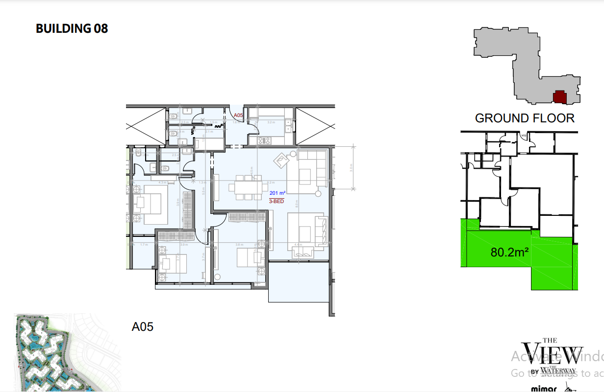 Floor plan for apartment at The View Waterway