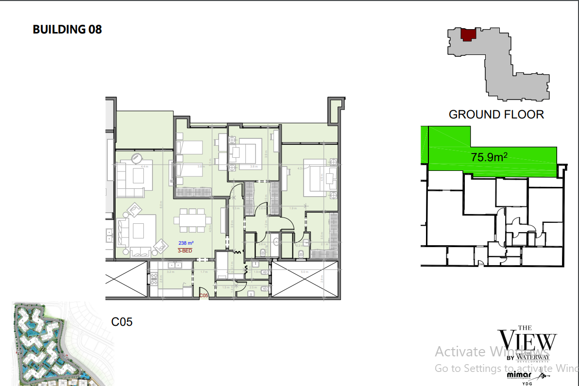 Floor plan for apartment at The View Waterway