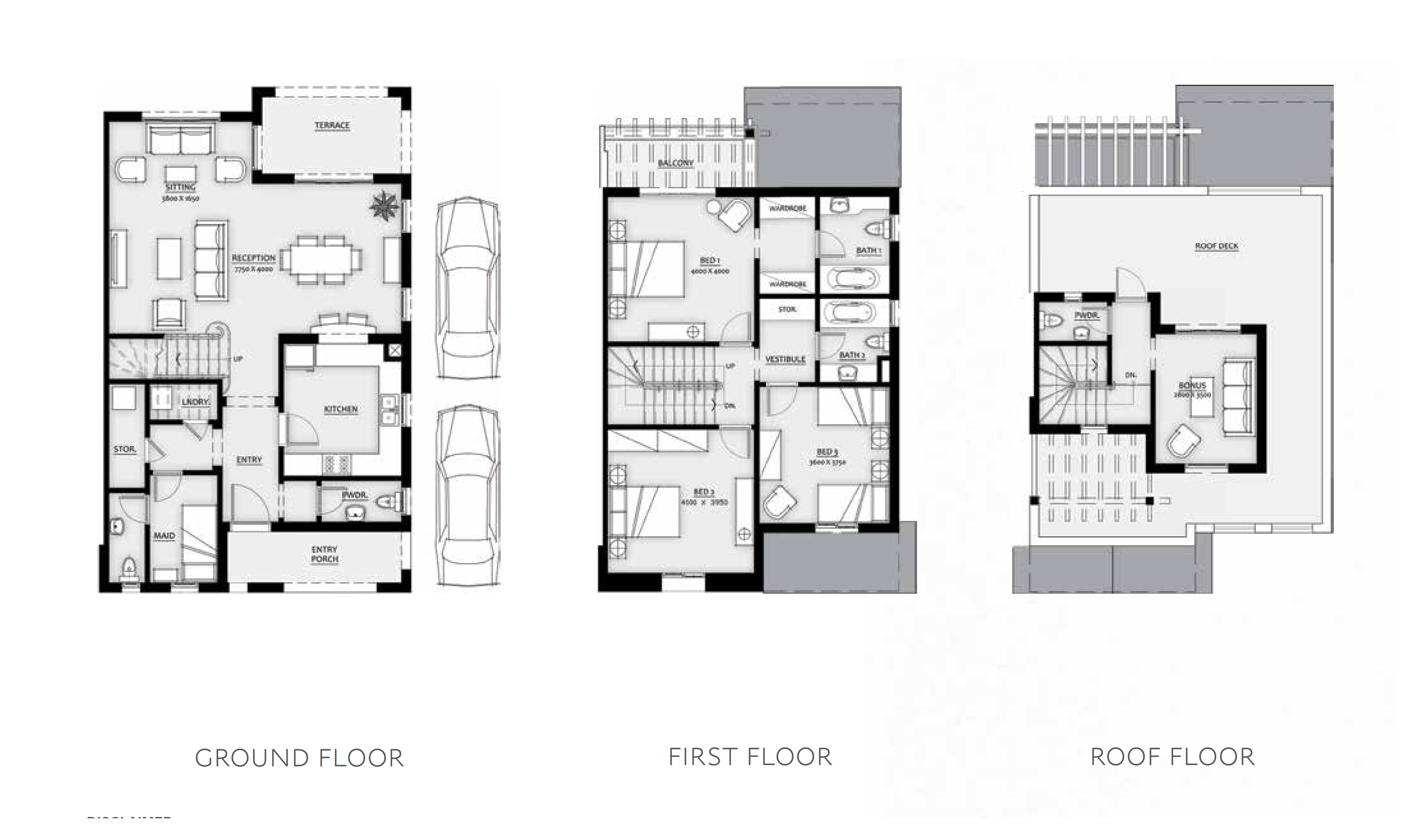 Floor plan for townhouse at Mivida