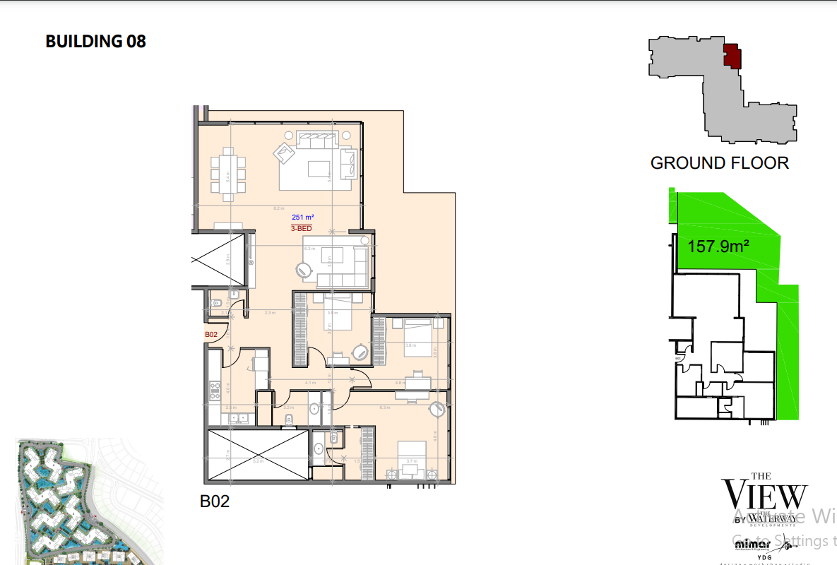 Floor plan for apartment at The View Waterway