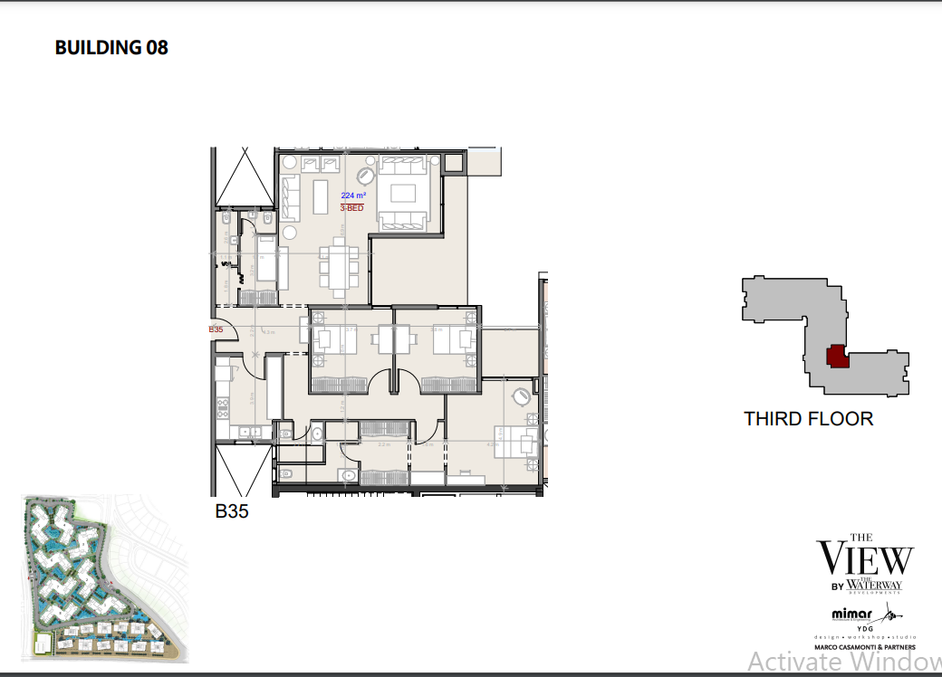 Floor plan for apartment at The View Waterway