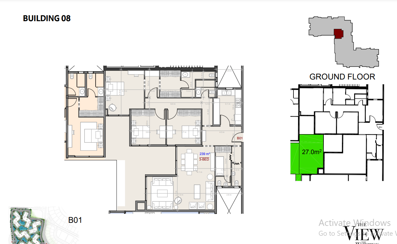 Floor plan for apartment at The View Waterway