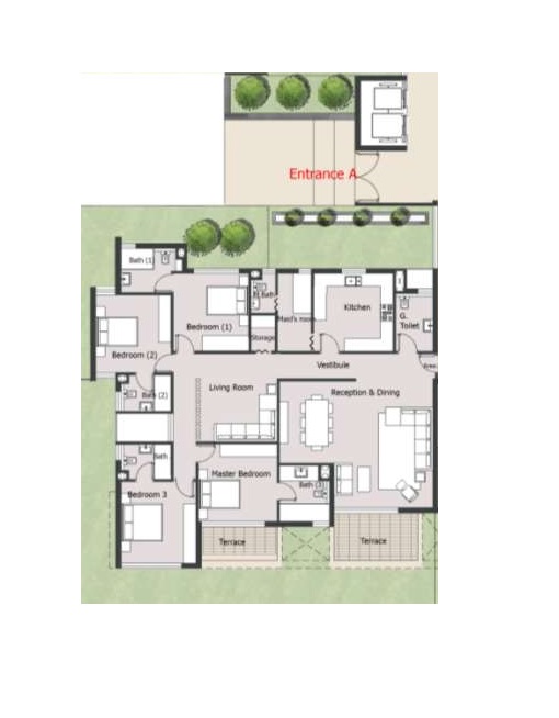 Floor plan for apartment at Palm Hills New Cairo