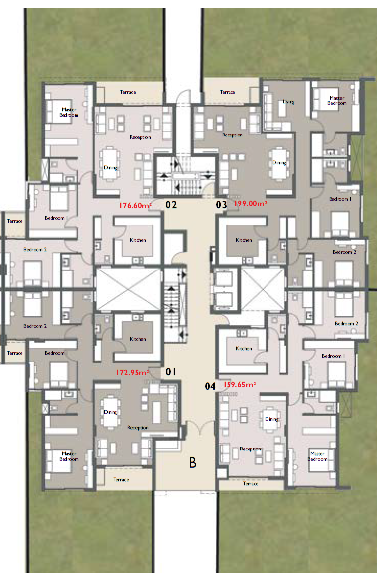 Floor plan for apartment at Palm Hills New Cairo