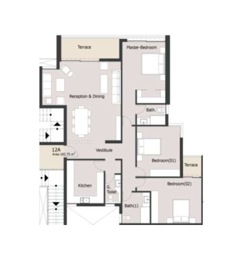 Floor plan for apartment at Palm Hills New Cairo