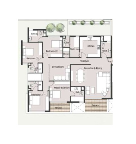 Floor plan for apartment at Palm Hills New Cairo