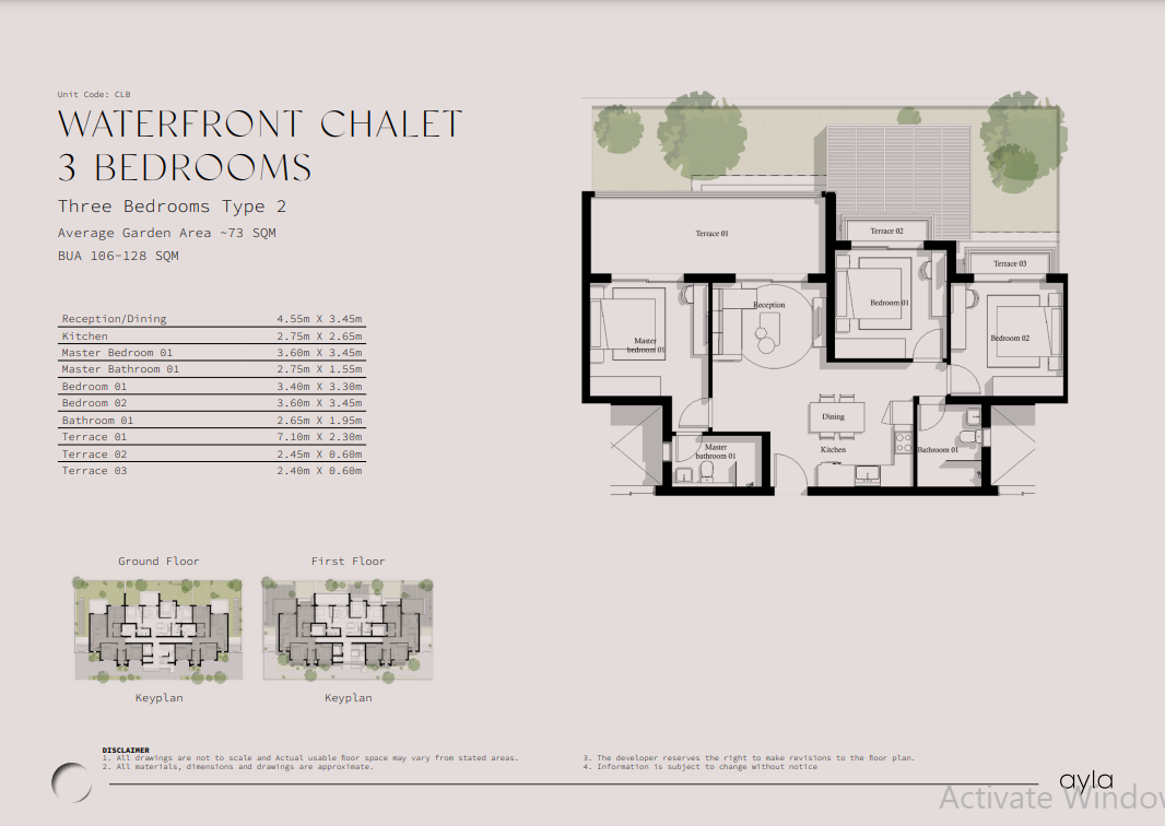 Floor plan for chalet at Ayla Jefaira