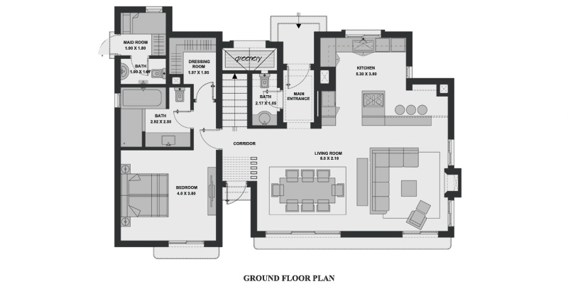 Floor plan for villa at South Golf Villas