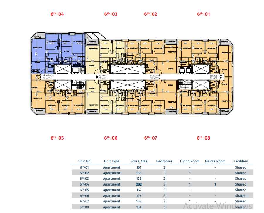 Floor plan for apartment at Bloomfields