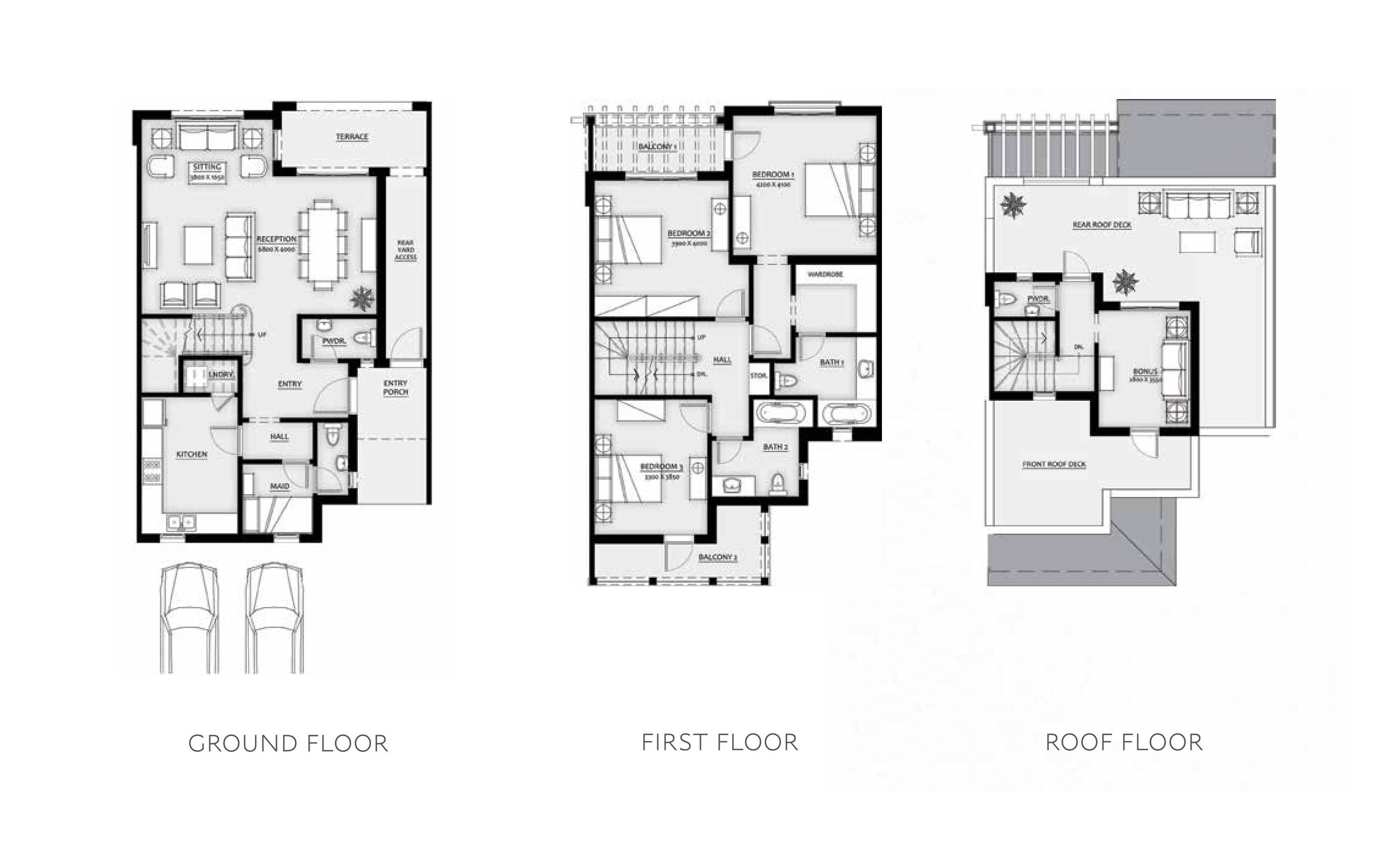 Floor plan for townhouse at Mivida