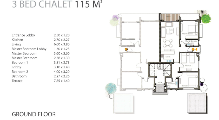 Floor plan for chalet at Gaia