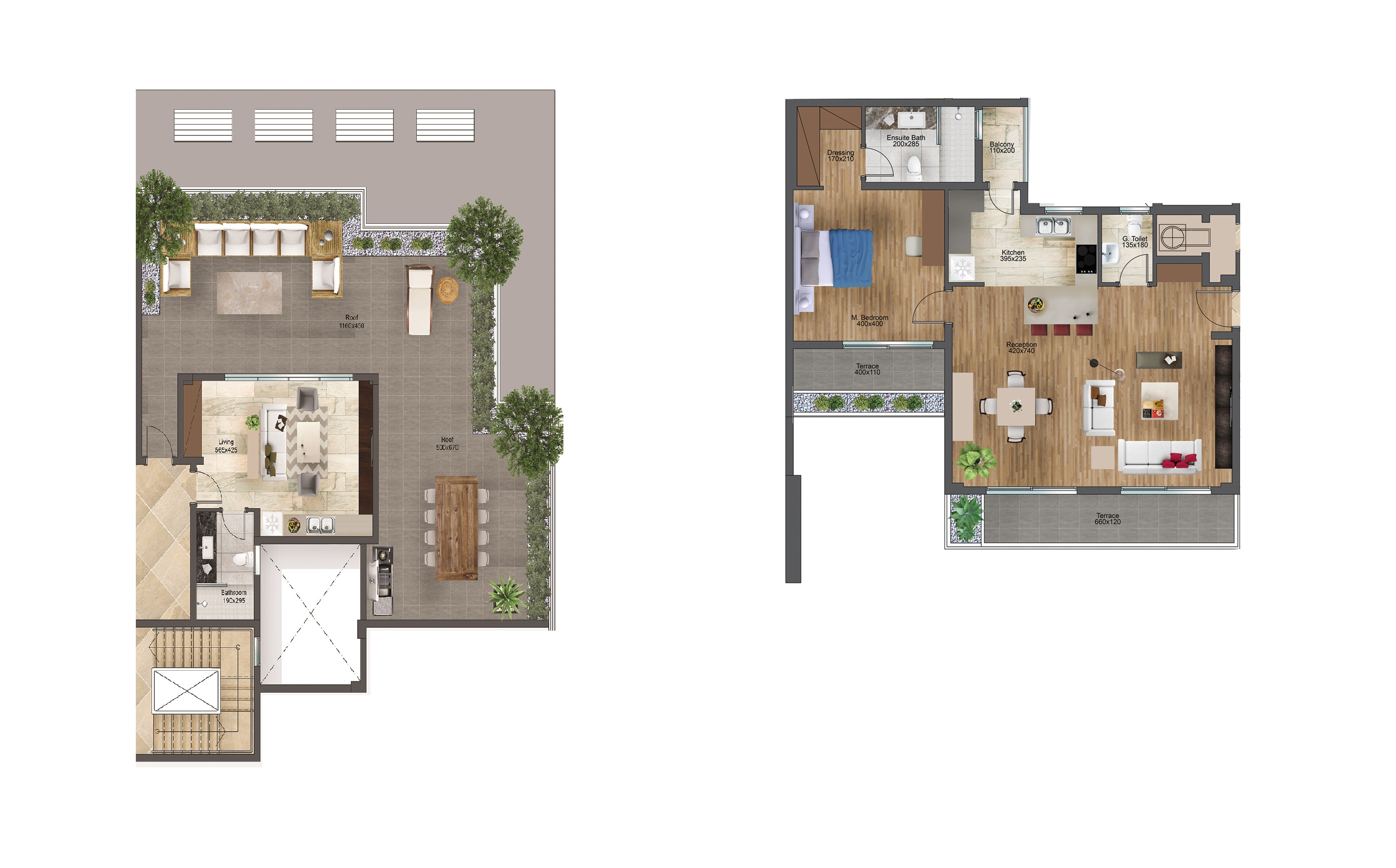 Floor plan for penthouse at Pyramid Hills