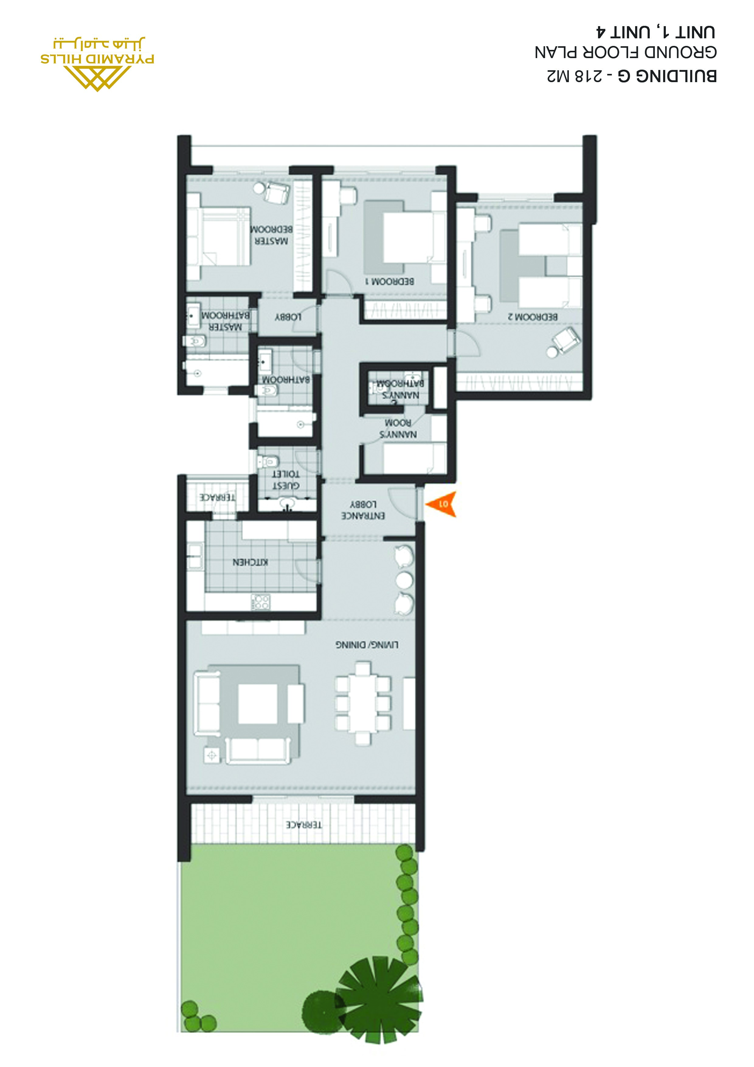 Floor plan for apartment at Pyramid Hills
