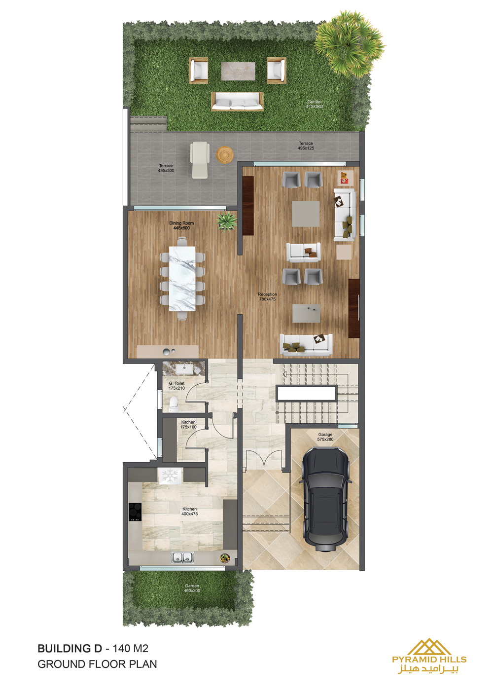 Floor plan for townhouse at Pyramid Hills