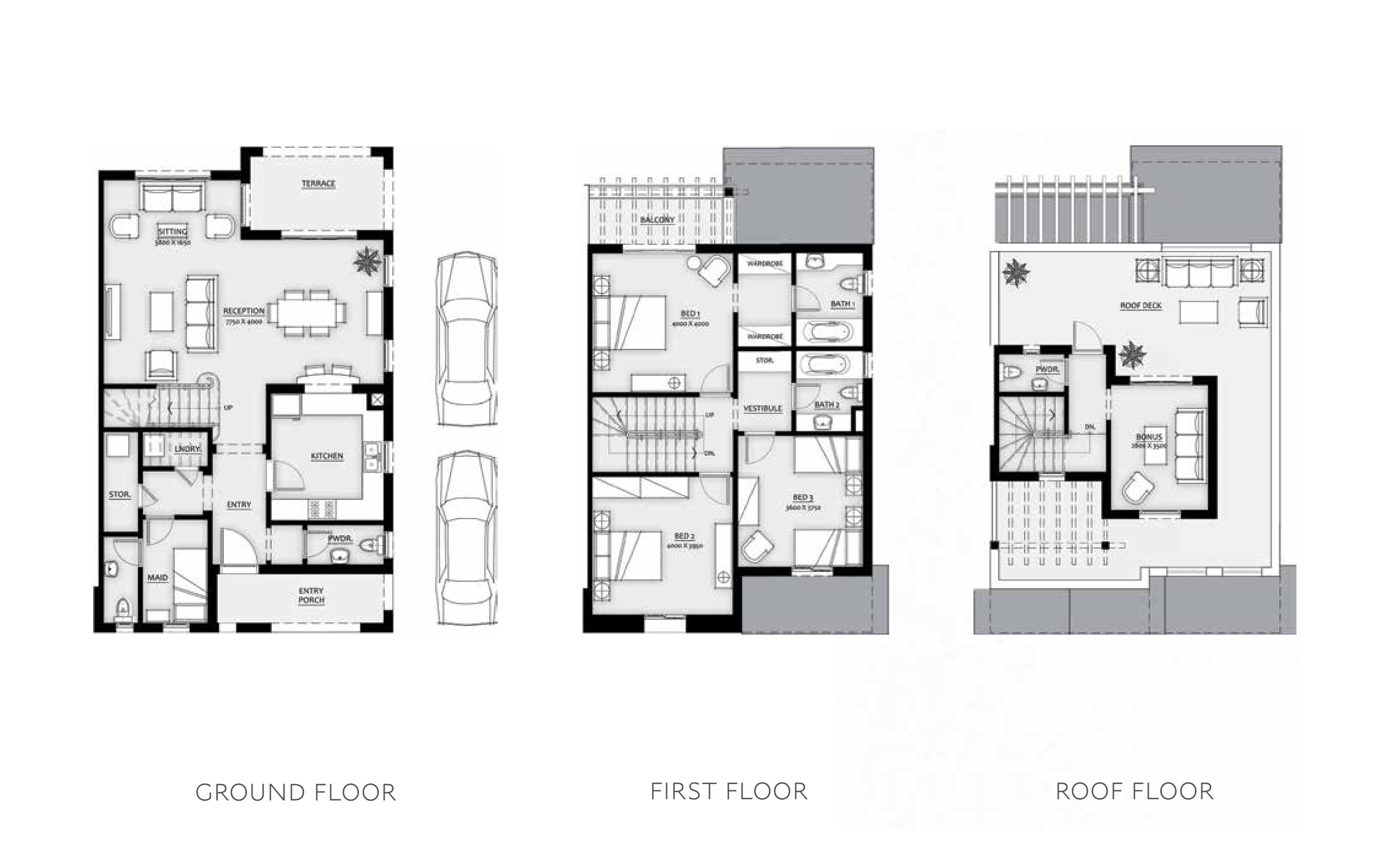 Floor plan for townhouse at Mivida