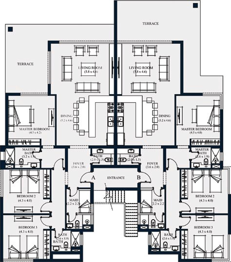 Floor plan for chalet at Swanlake North Coast