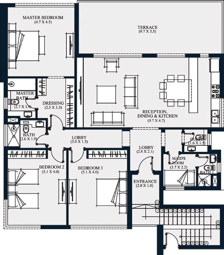 Floor plan for chalet at Swanlake North Coast