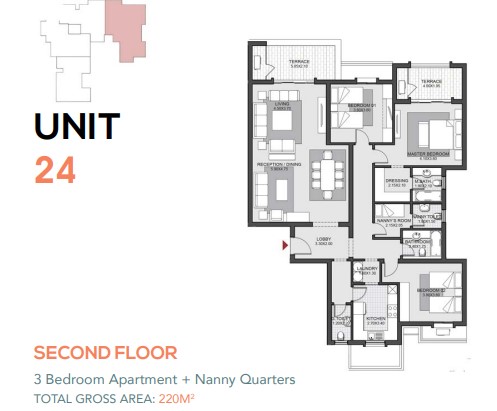 Floor plan for apartment at October Plaza