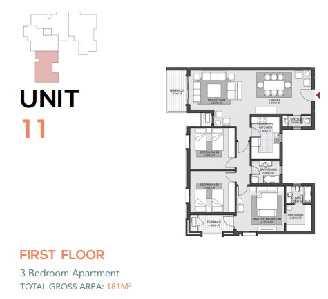 Floor plan for apartment at October Plaza