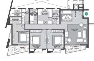 Floor plan for apartment at Six West