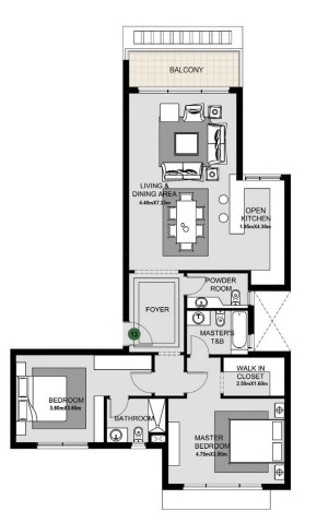 Floor plan for apartment at The Estates Residence