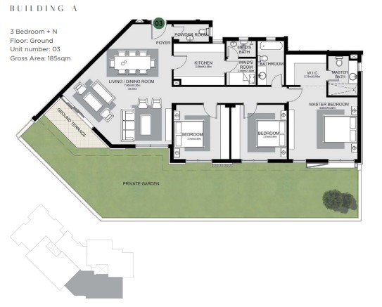 Floor plan for apartment at The Estates Residence