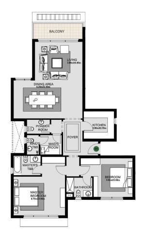 Floor plan for apartment at The Estates Residence