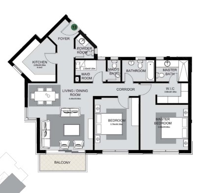 Floor plan for apartment at The Estates Residence
