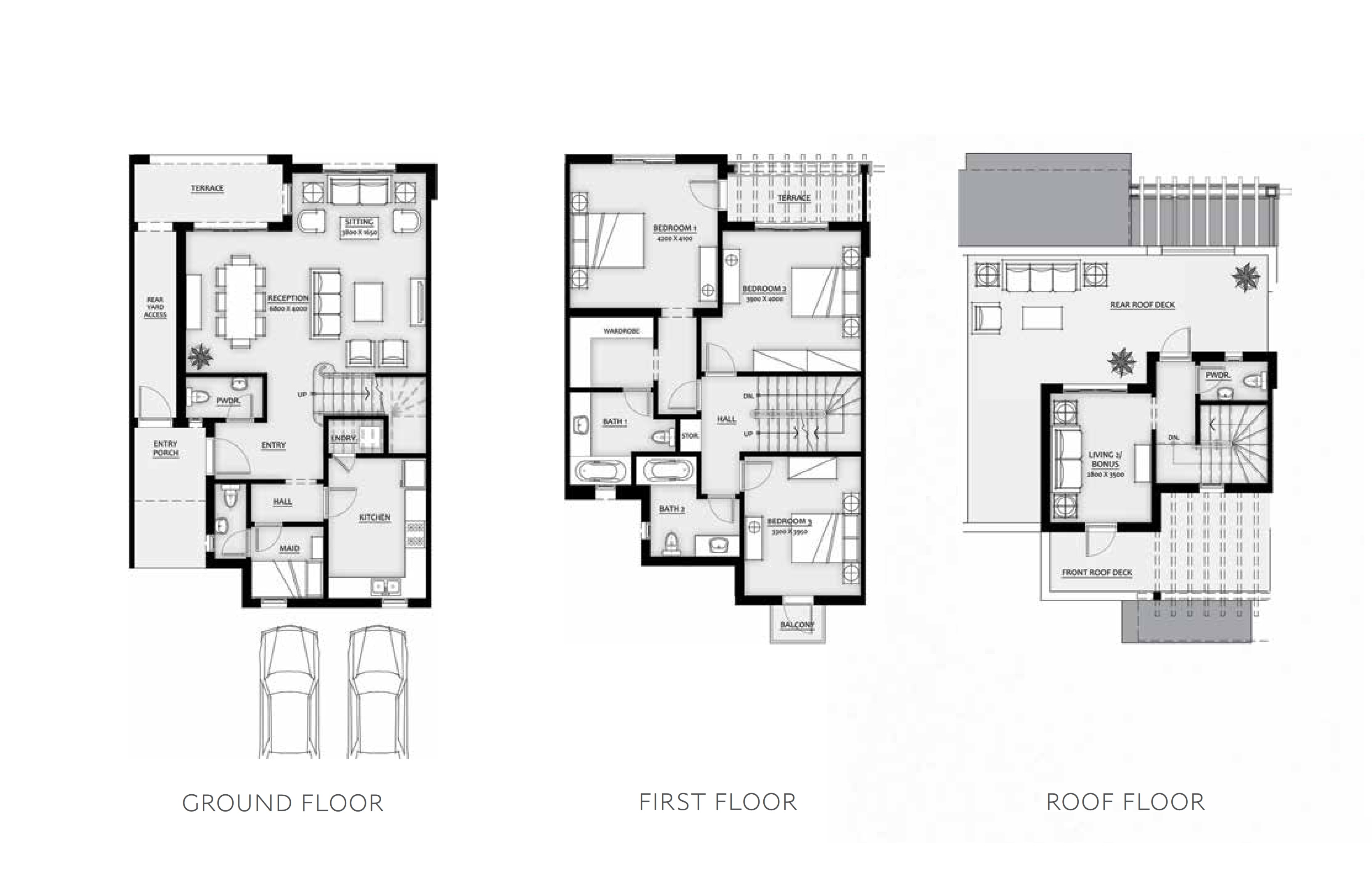Floor plan for townhouse at Mivida