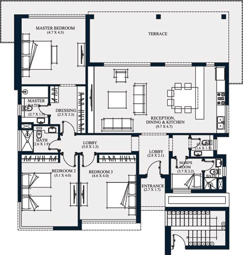 Floor plan for chalet at Swanlake North Coast