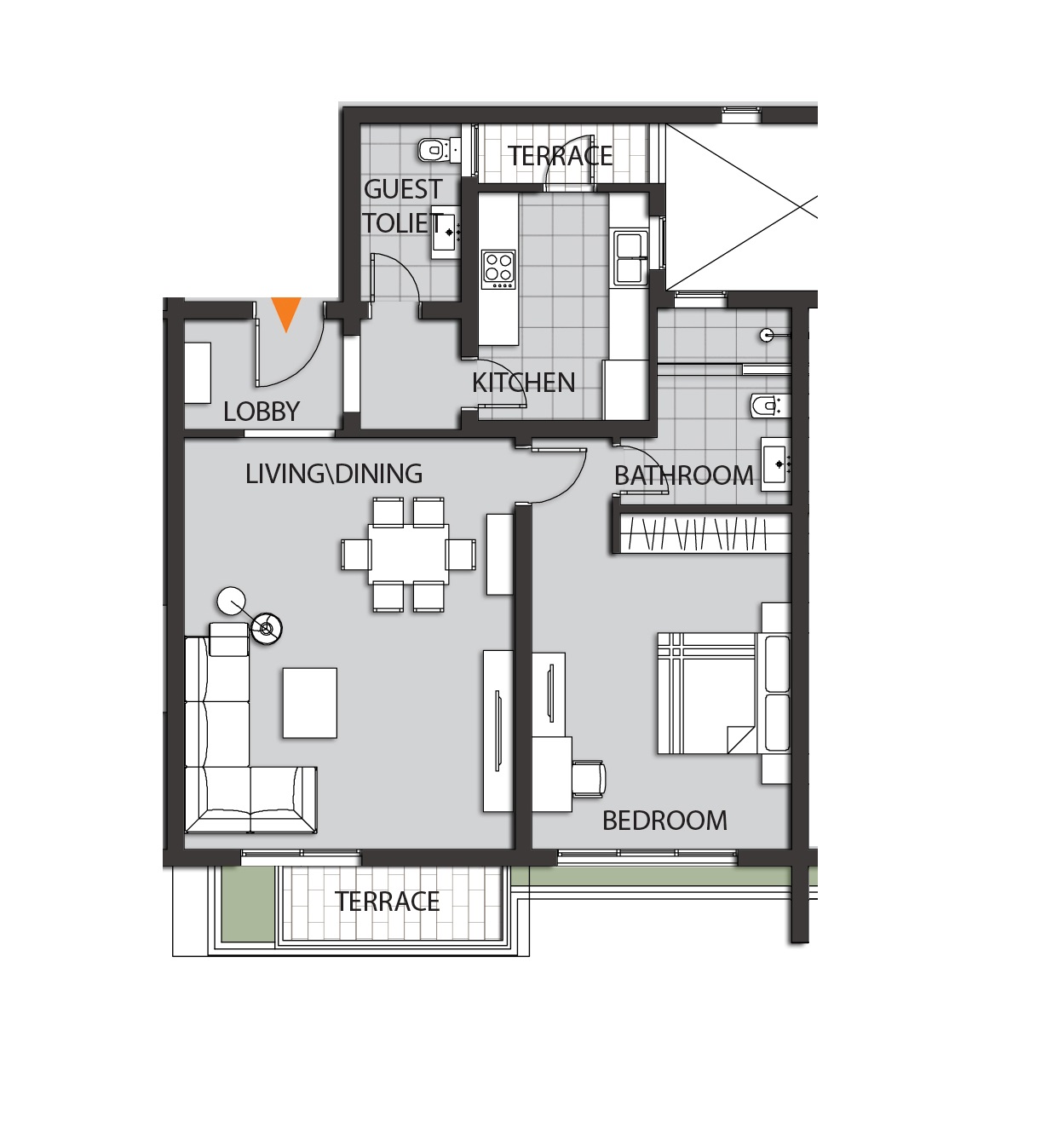 Floor plan for apartment at Pyramid Hills
