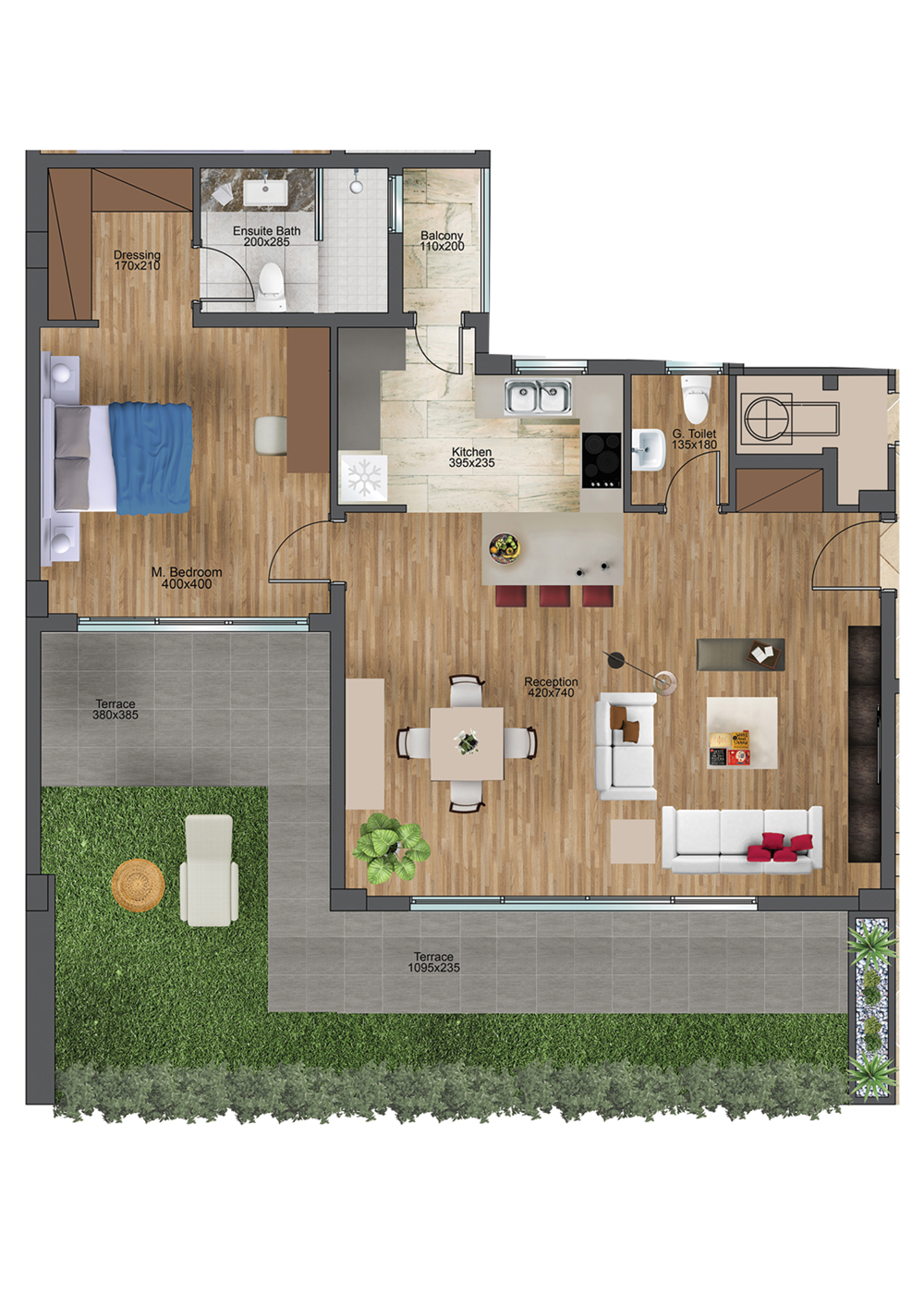 Floor plan for apartment at Pyramid Hills