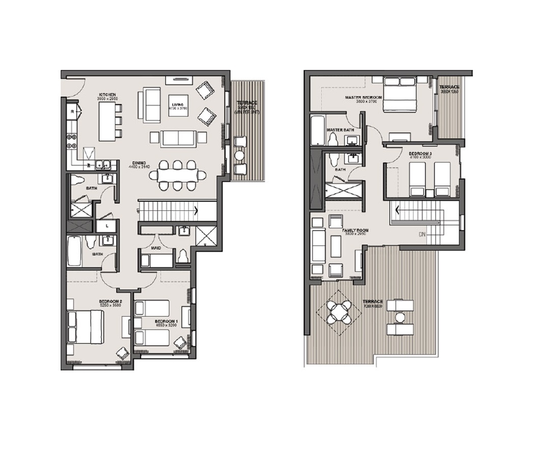 Floor plan for penthouse at Marassi