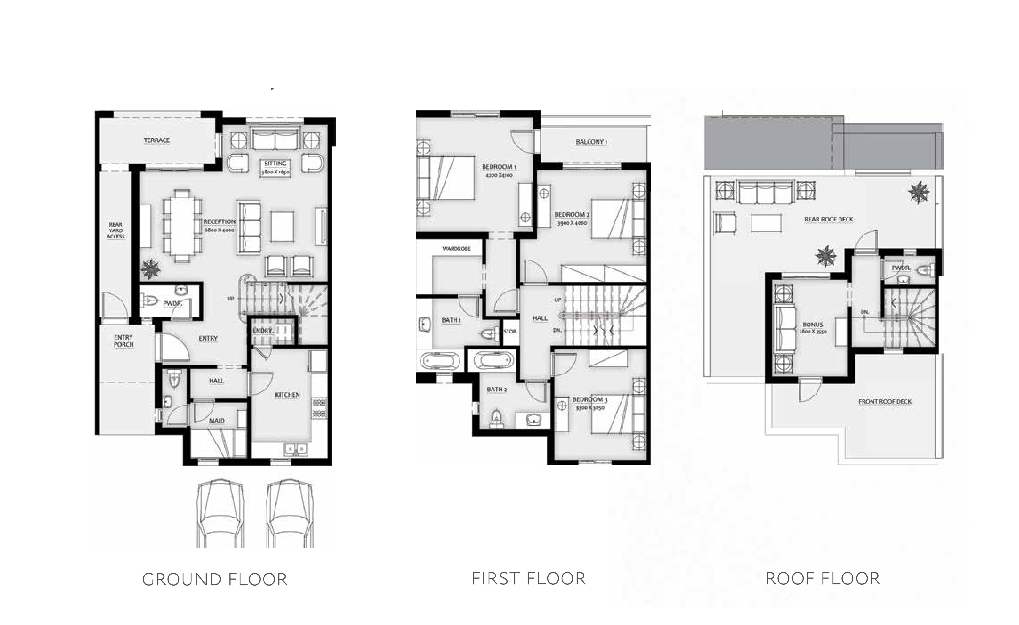 Floor plan for townhouse at Mivida