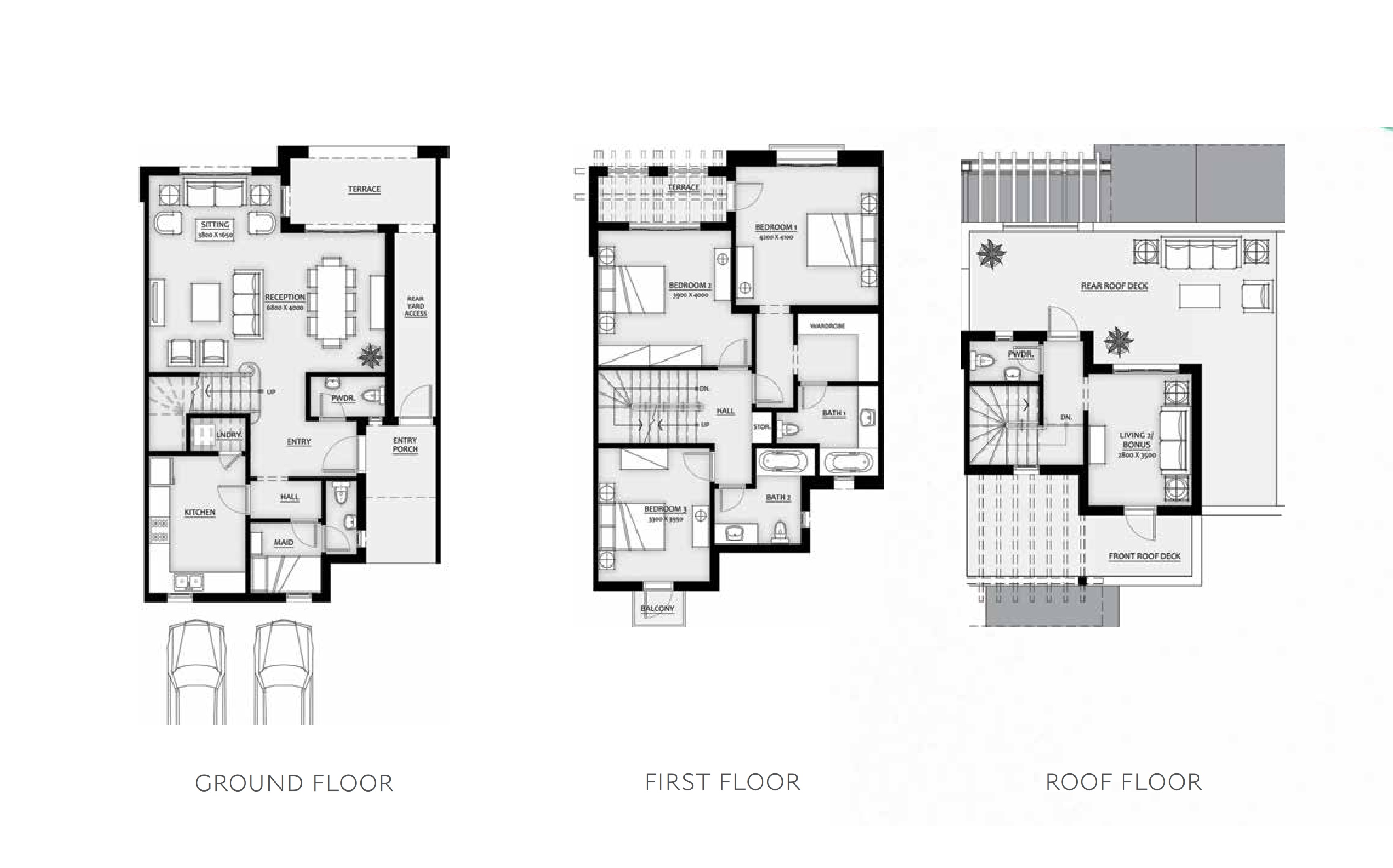 Floor plan for townhouse at Mivida