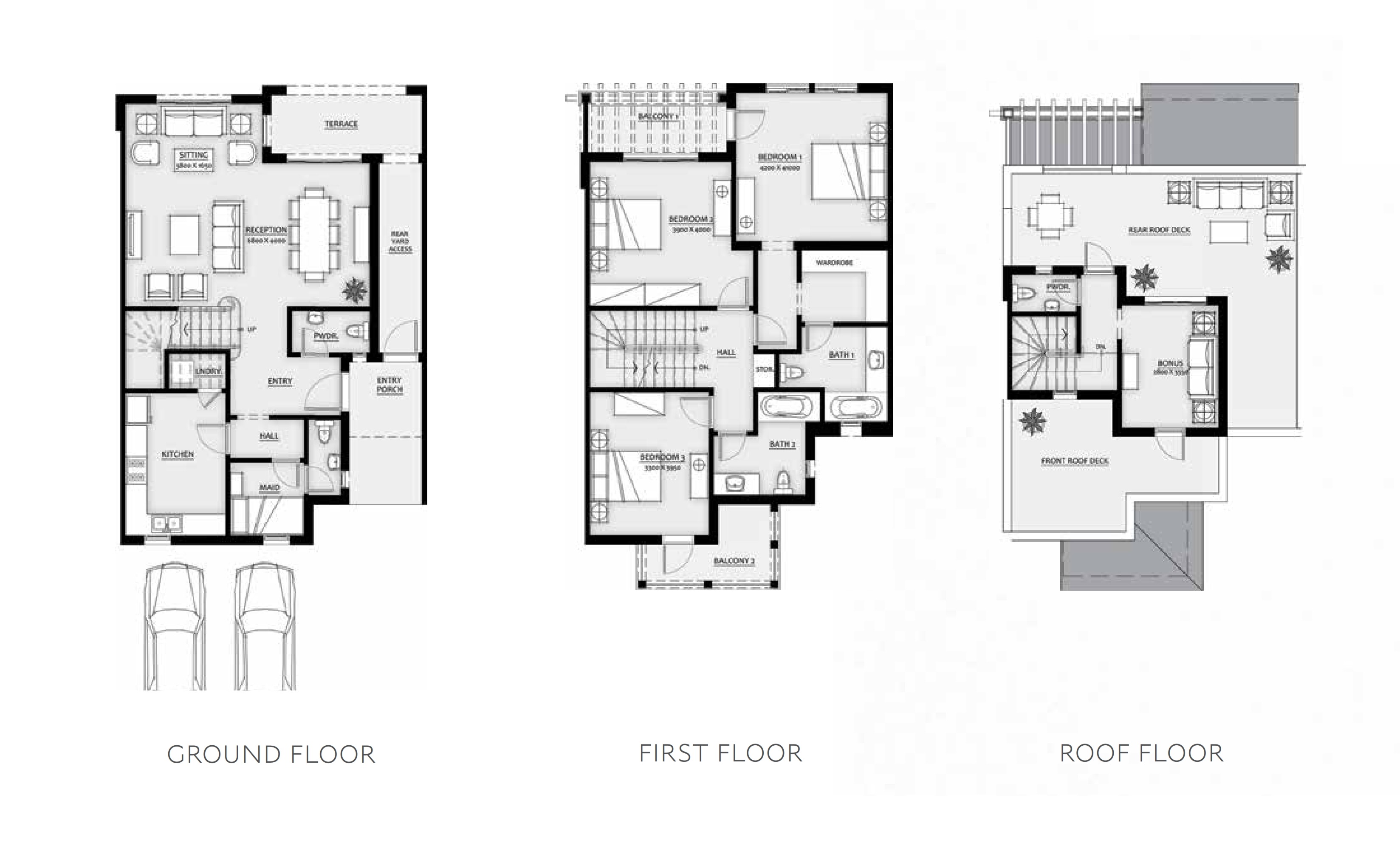 Floor plan for townhouse at Mivida