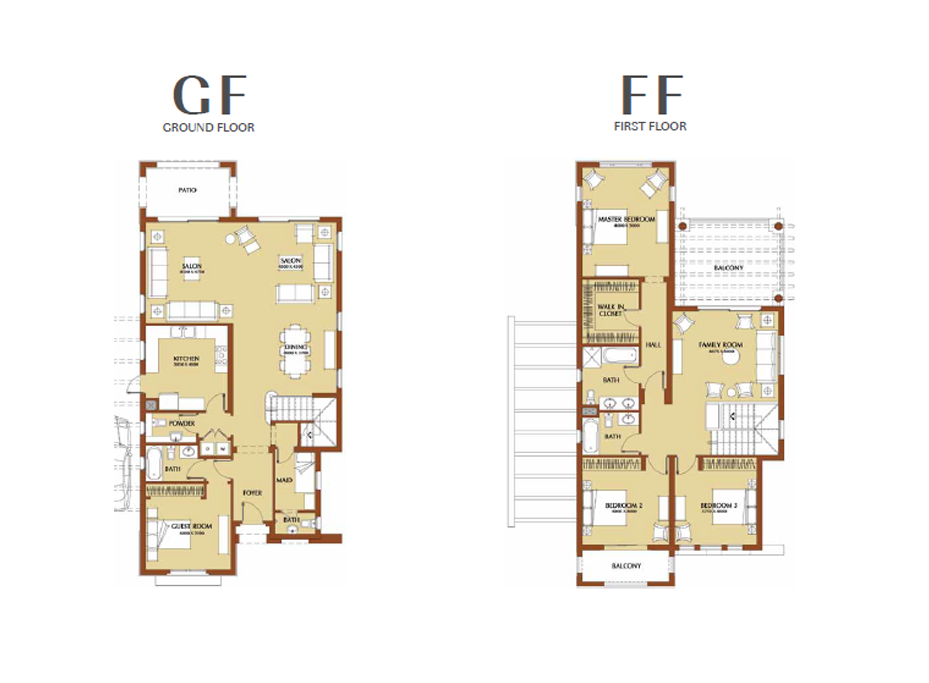 Floor plan for villa at Uptown Cairo