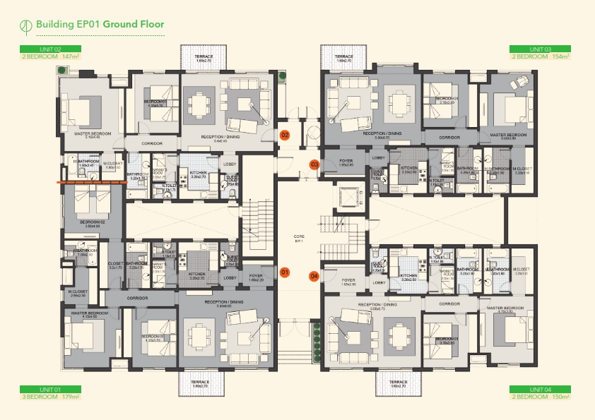 Floor plan for apartment at Eastown Residence