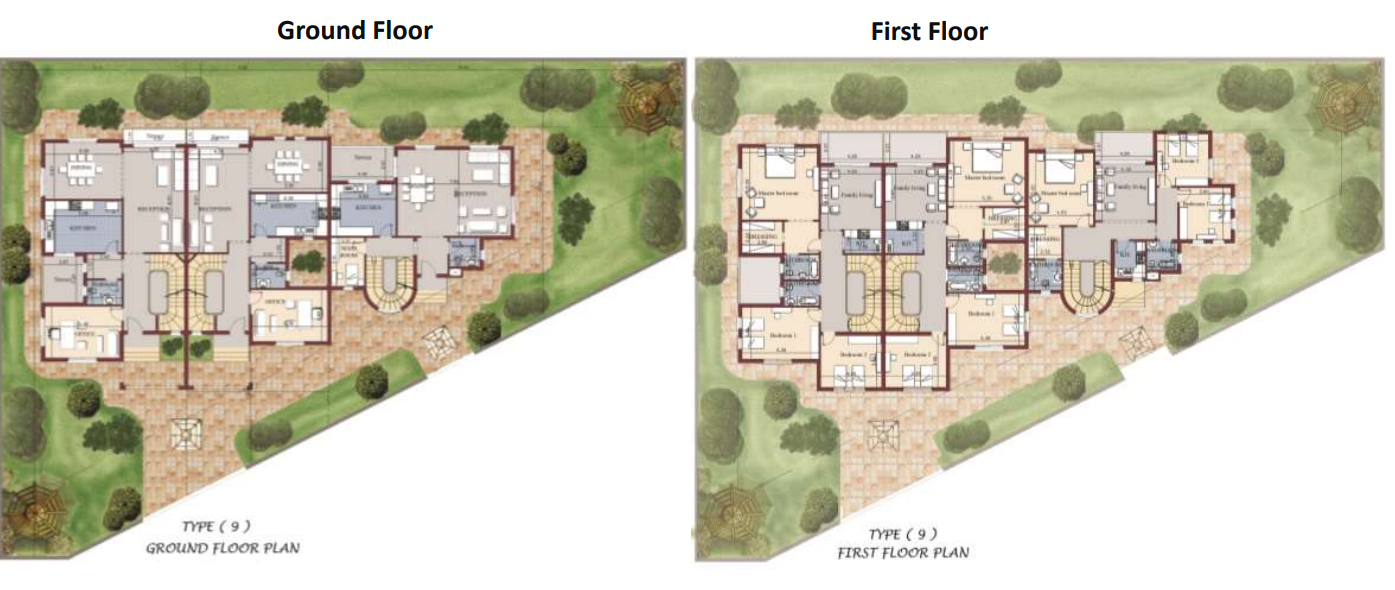 Floor plan for townhouse at La Nuova Vista