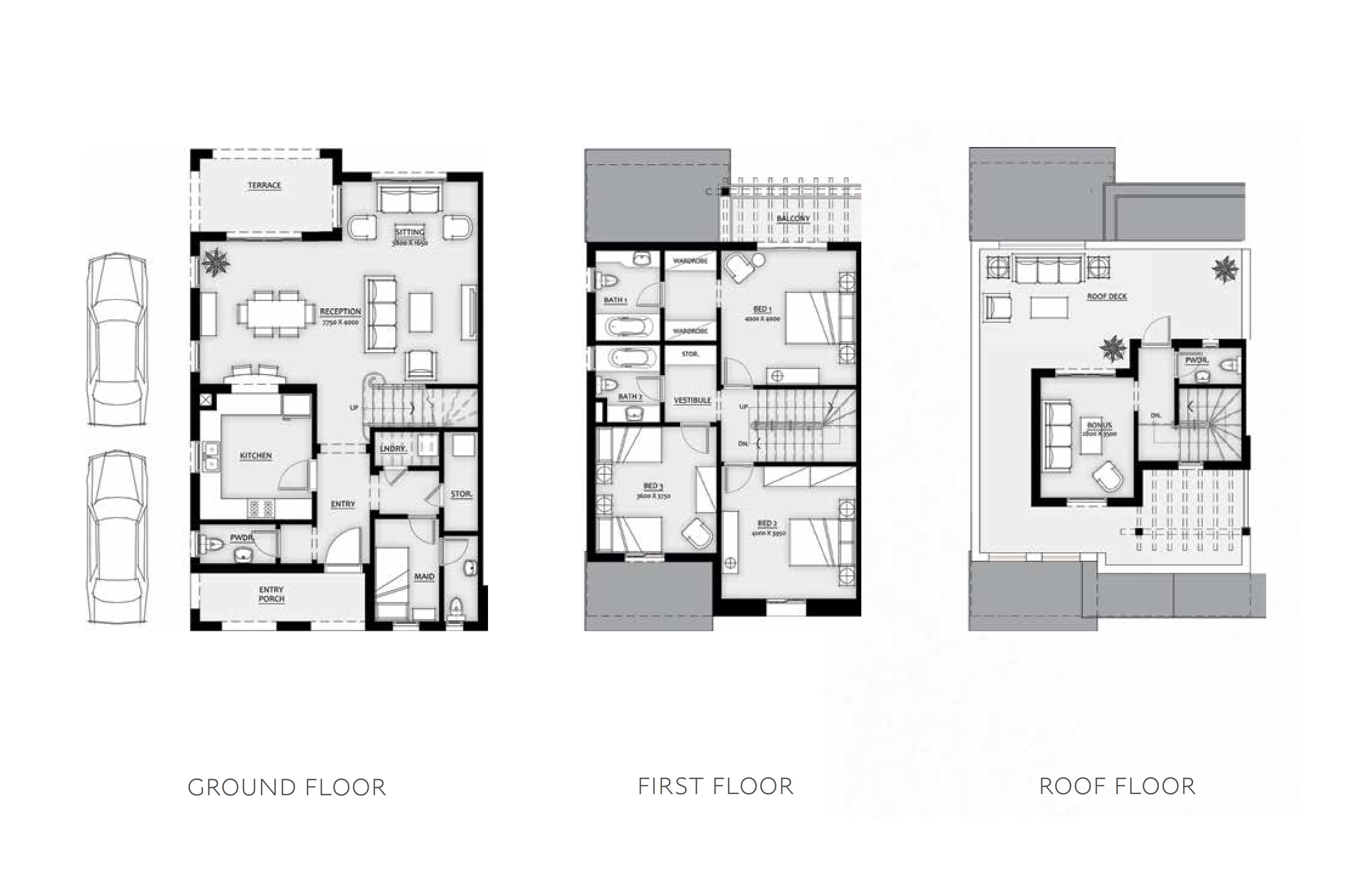 Floor plan for townhouse at Mivida