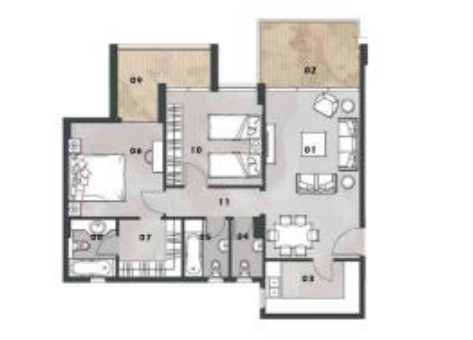 Floor plan for apartment at Vinci