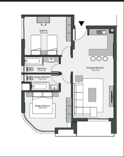 Floor plan for apartment at Bloomfields