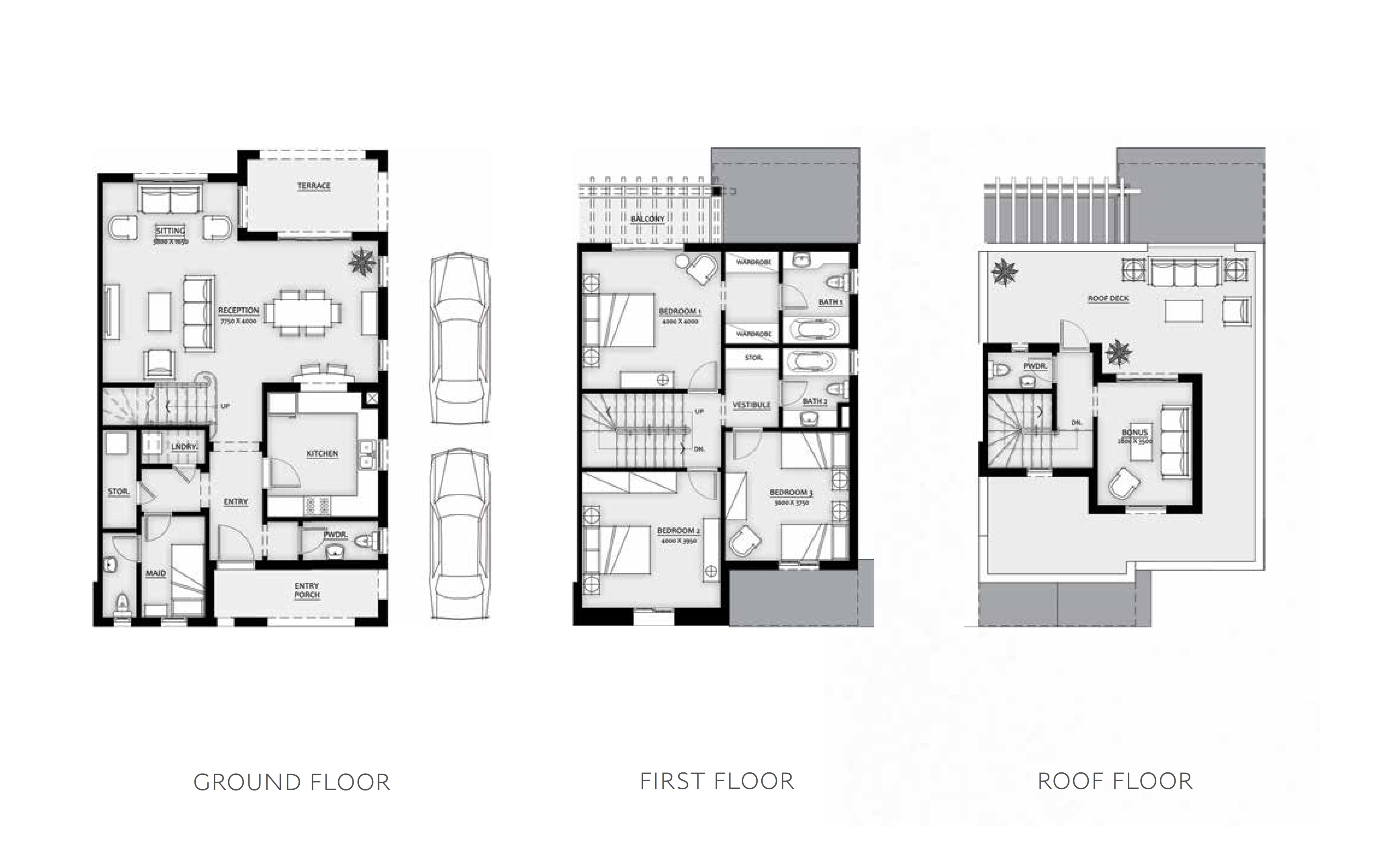 Floor plan for townhouse at Mivida