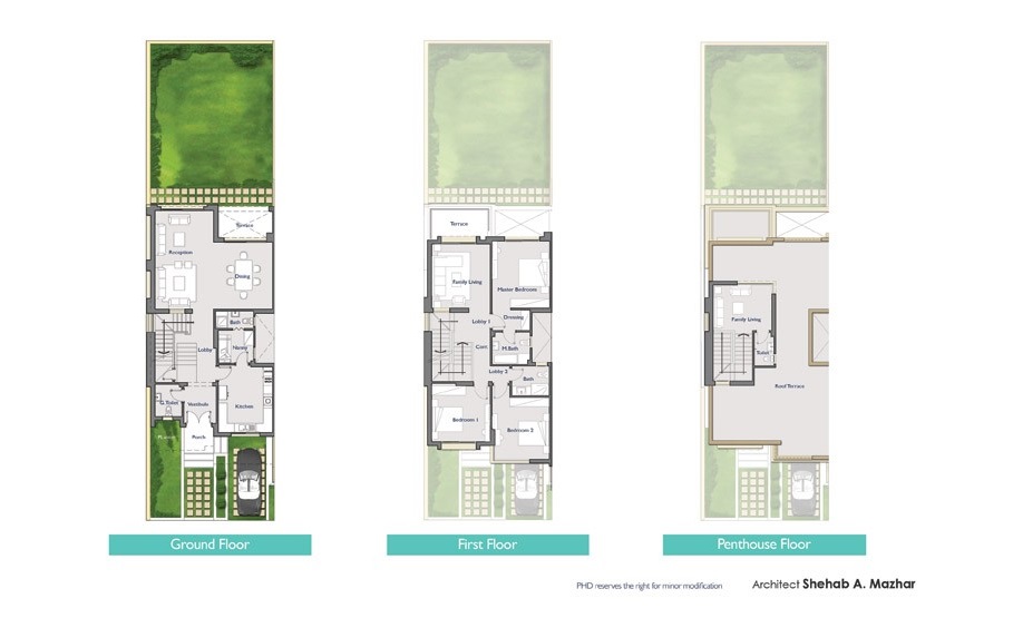 Floor plan for townhouse at Palm Hills Katameya Extension (PK2)