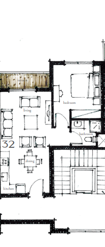 Floor plan for studio at Majada Iwan